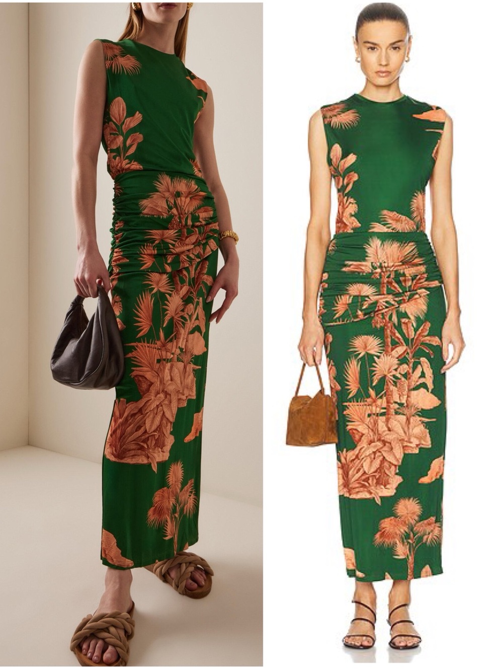 NWT Johanna Ortiz Finding the Way Ruched Floral Print Jersey Midi Dress Size 0